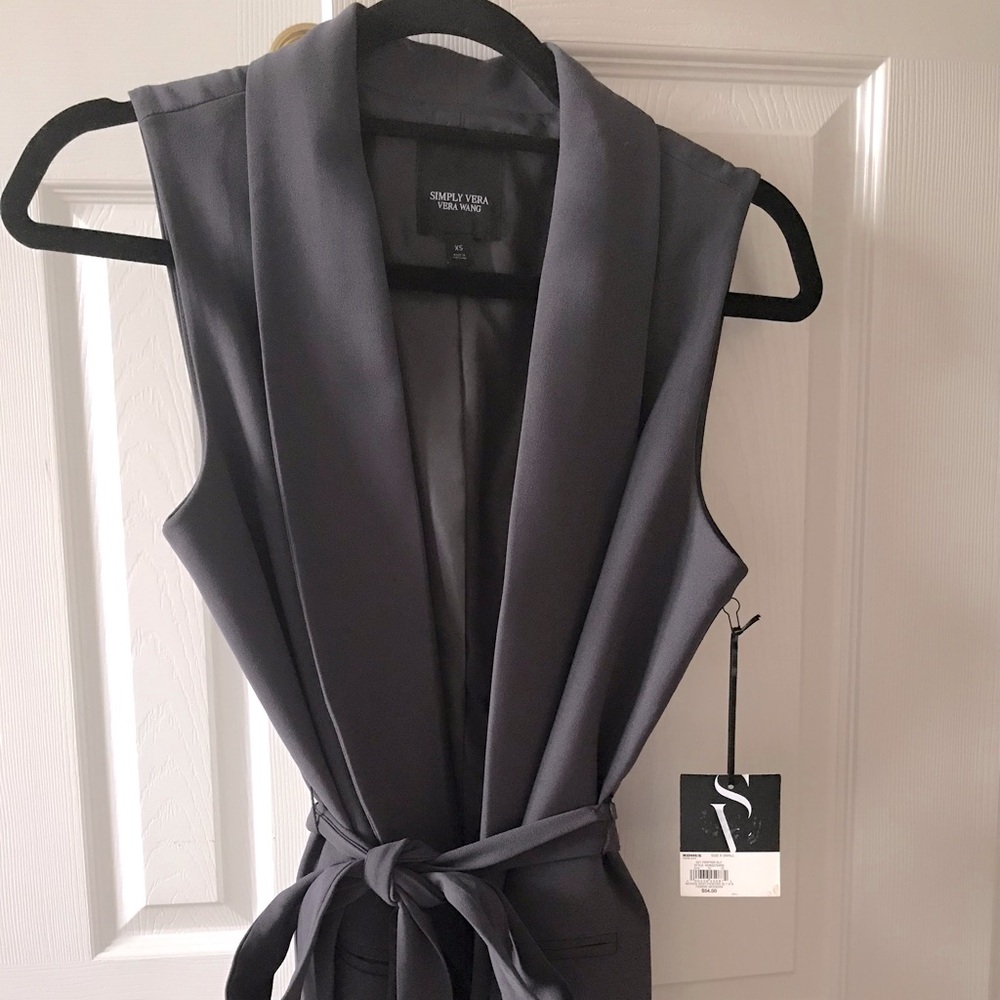 Simply Vera NWT Woven Vest - Pewter - XS